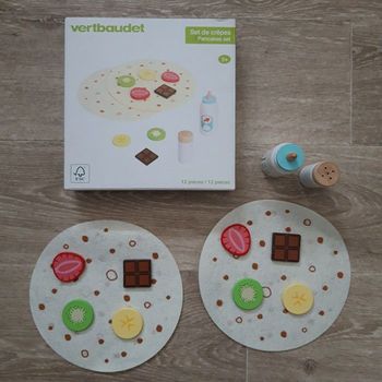 Jouet en bois Set de crêpes Vertbaudet NEUF