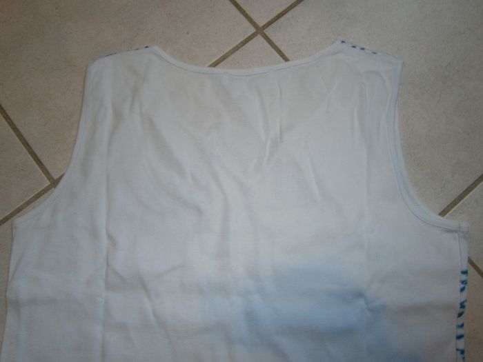 Débardeur blanc à motifs bleu CHRISTINE LAURE Taille 2/38 - photo numéro 8