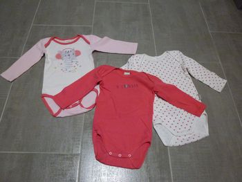 Lot 3 bodies manches longues - 18 mois