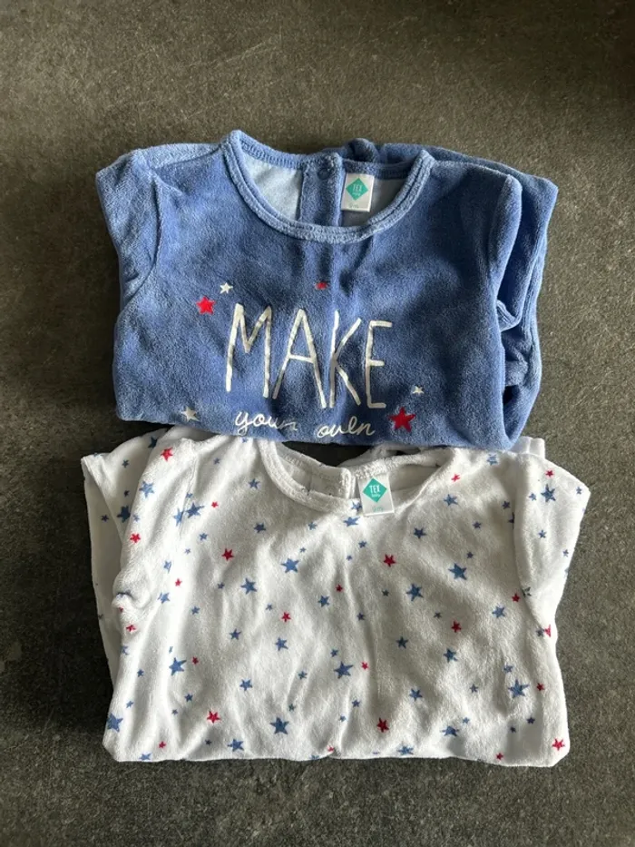 Lot de 2 pyjamas hiver 9 mois