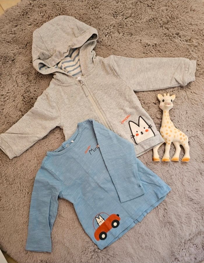 Veste et t shirt manche longue 6 mois