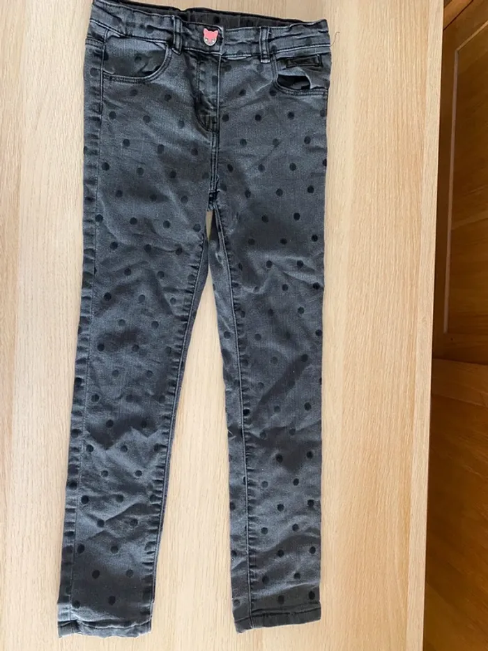 Jean pantalon noir dpam jogging survêtement gris fleurs sergent major 8 ans - photo numéro 5