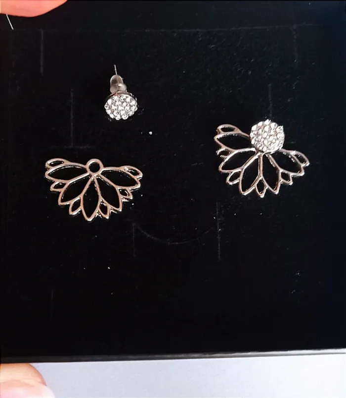 Boucles d'oreilles acier inoxydable argenté