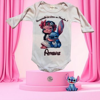 Body veut tu être ma marraine Stitch personnalisé