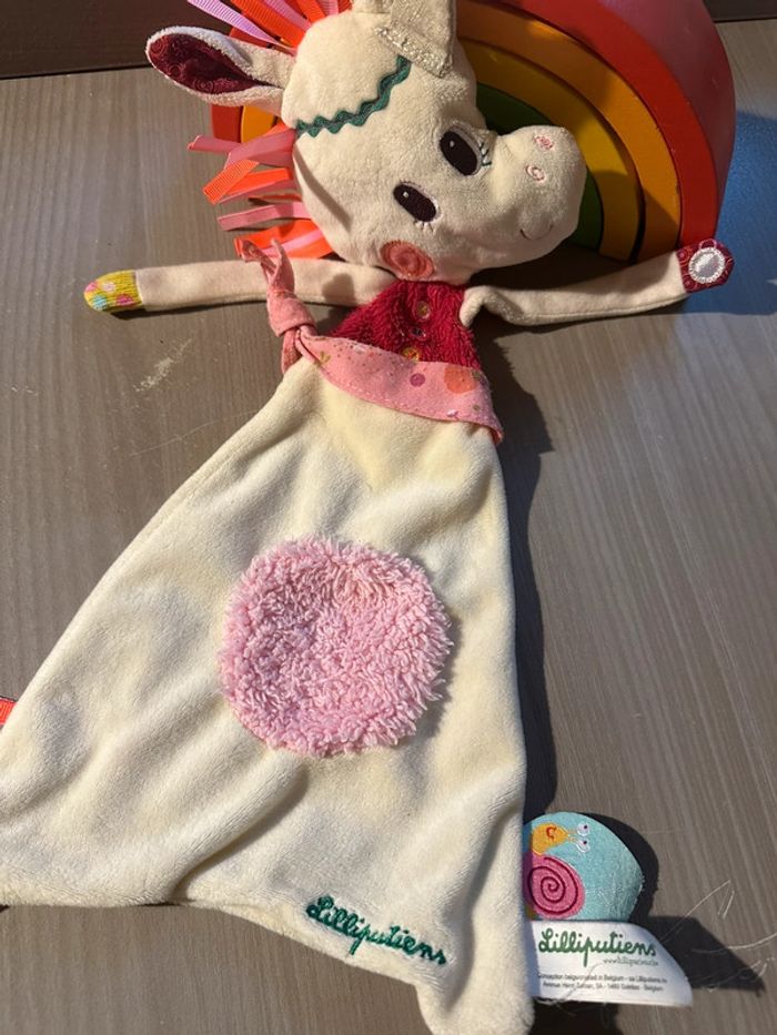 doudou plat licorne louise rose lilliputiens - photo numéro 2