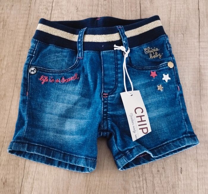 Short jeans bleu fille taille 12 mois Chipie