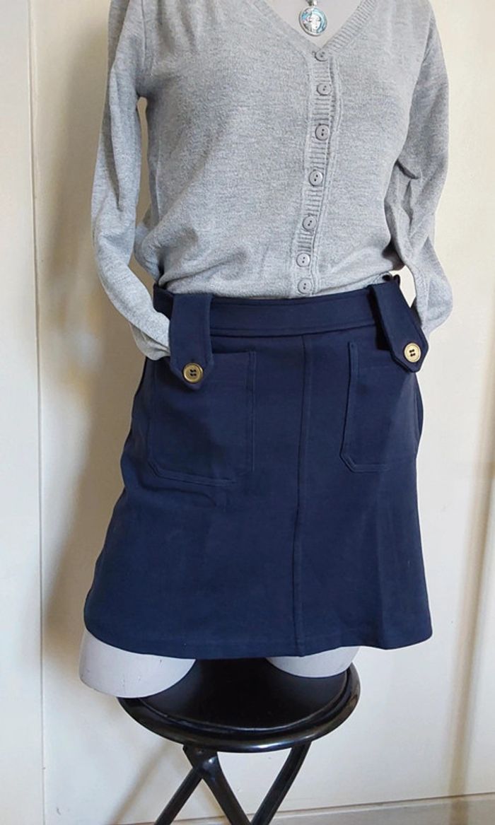 Mini-jupe bleu marine H&M T 34 - photo numéro 4