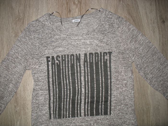 TEE SHIRT M 3/4 GRIS CHINÉ "PIMKIE" - TAILLE S - n°02 - photo numéro 3