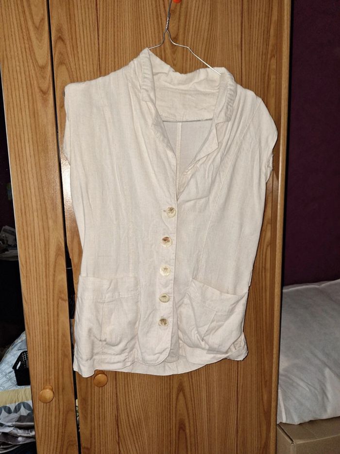 Haut sans manches crème