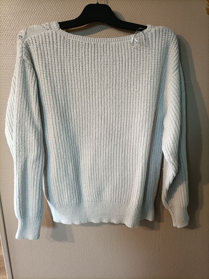 Pull uni blanc cassé - photo numéro 2