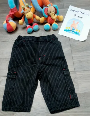 Pantalon noir rayé habillé bébé garçon 9 mois Sergent Major