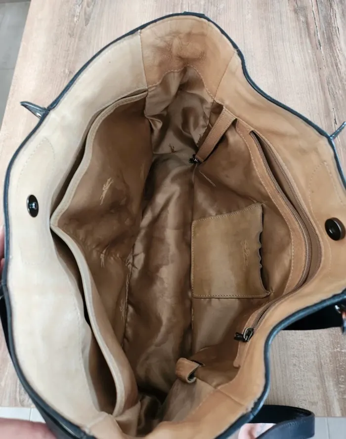 sac a main longchamp 3D édition limitée en cuir de veau noir,porté main épaule bandoulière - photo numéro 8