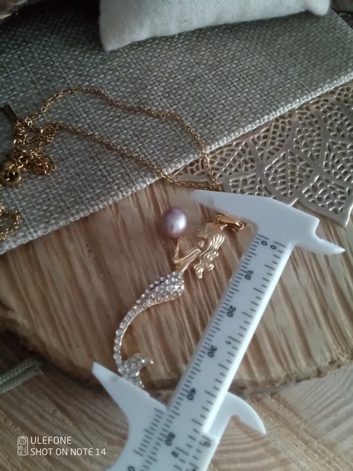 Collier sirène perle de culture d'eau douce naturelle - photo numéro 2