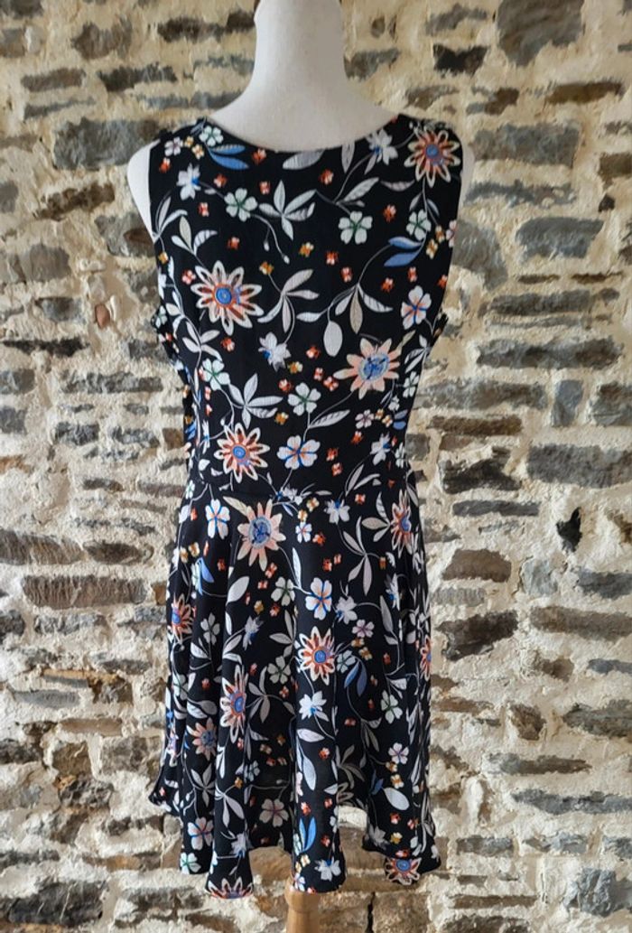 Robe fleurie noire sans manches Anna Ellis Taille XL ou 42 - photo numéro 6