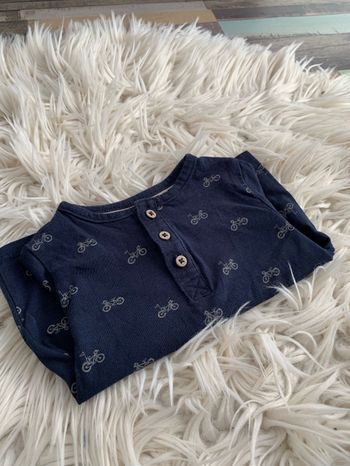 Tee shirt ML bleu marine motifs vélo 6 mois