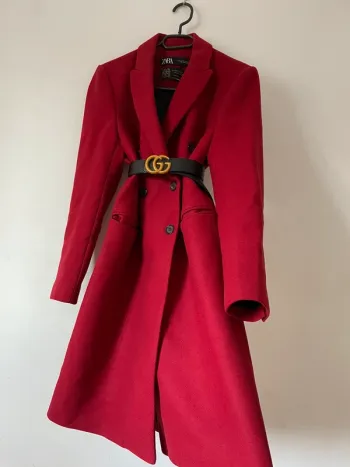 Manteau en laine Zara collection manteco à boutonnage croisé taille M