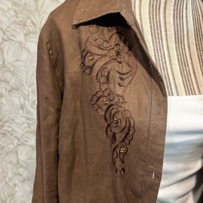 Chemise en lin  marron - photo numéro 2