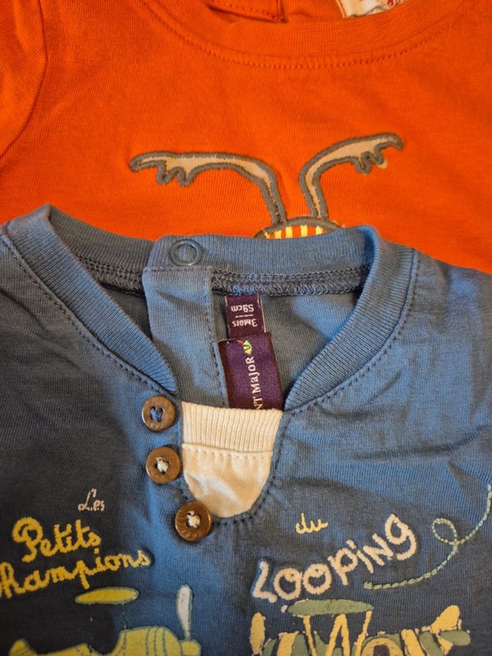 Lot de 2 t shirt manches courtes 3 mois - photo numéro 3