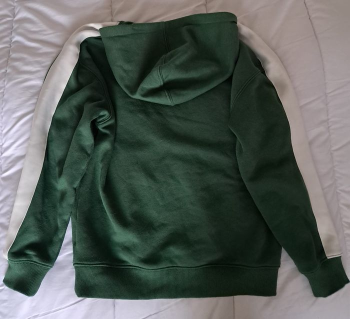 Sweat à capuche vert et blanc XXS - photo numéro 2