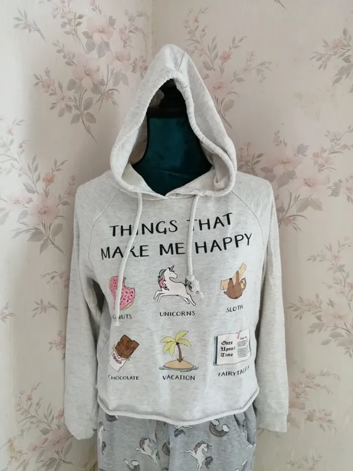 Ensemble de pyjama pantalons motifs licorne et sweat / fbsister / (M-L) - photo numéro 2