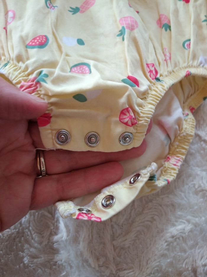 Barboteuse combinaison été Fille 6 mois Fruits Tao 100% coton - photo numéro 6