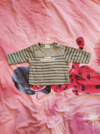 T-shirt manches longues kaki tape à l'oeil