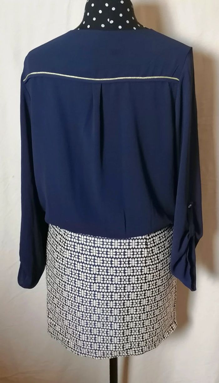 Robe 2 en 1 bleu marine blanc fluide taille S It Hippie - photo numéro 6