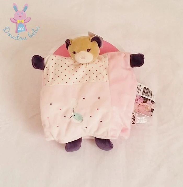Doudou marionnette Ours Petite Rose oiseau étoiles KALOO - photo numéro 2