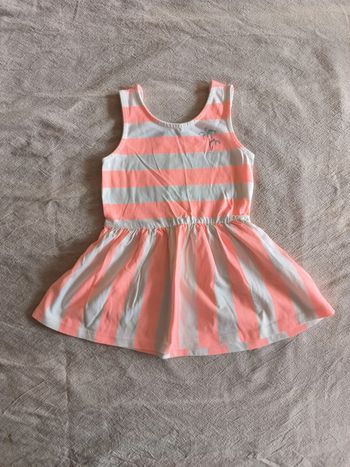 Robe sans manches blanche et orange Gémo 18mois