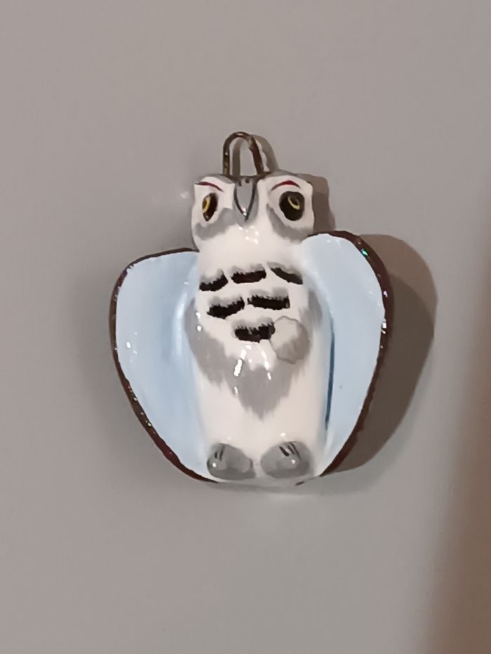 Chouette porcelaine accroche - photo numéro 3