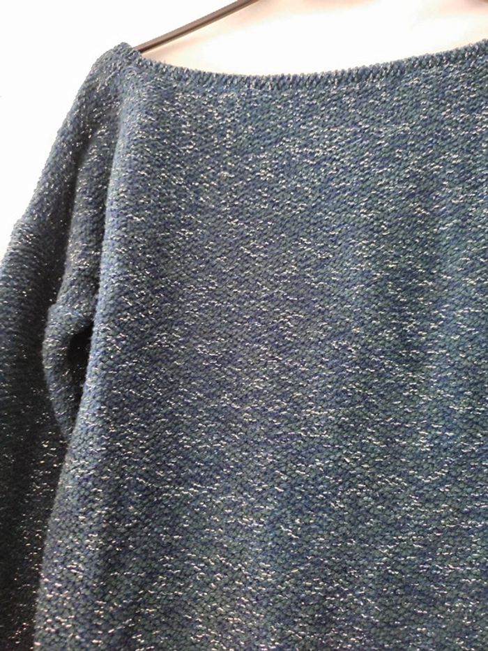 Pull bleue marine scintillant argenté - photo numéro 4