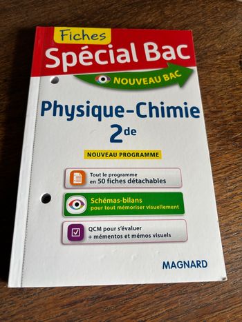 Fiches spéciales bac physique chimie 2nde