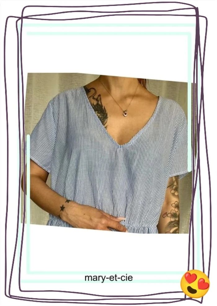 SOLDÉ - Blouse manches courtes taille 52 - photo numéro 5