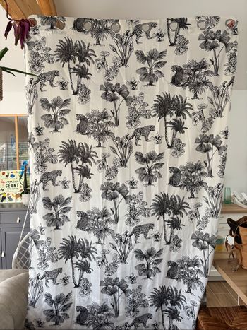 Double rideaux noir et blanc jungle