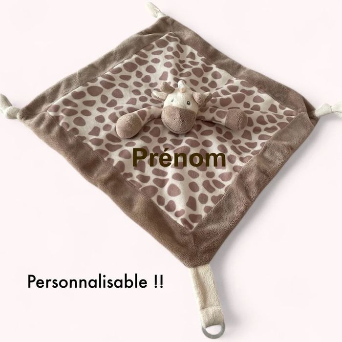Peluche doudou plat 33cm my Teddy girafe beige marron très bon état - photo numéro 4