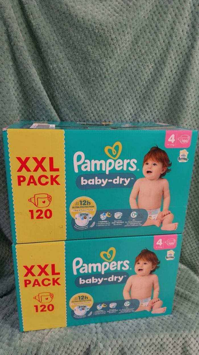 Deux carton de couche XXL pampers taille 4 normale