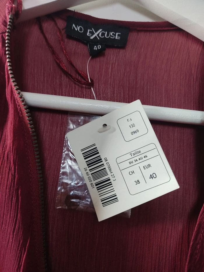 Chemise femme bordeaux 40 Neuve No Excuse La Halle - photo numéro 6