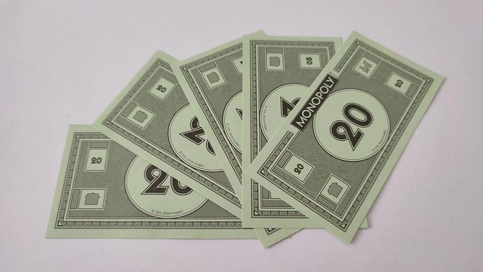 Lot x5 billets de 20 pièce détachée jeu de société Monopoly mauvais perdants Hasbro Gaming #B77