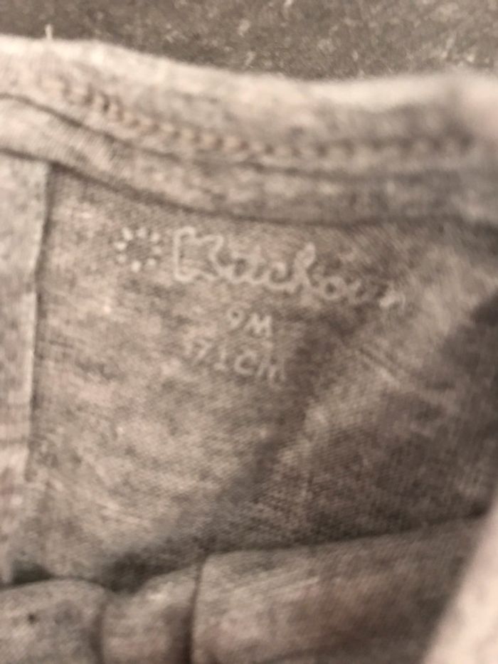 T-shirt manches longues gris pailleté bébé fille 9 mois - photo numéro 5
