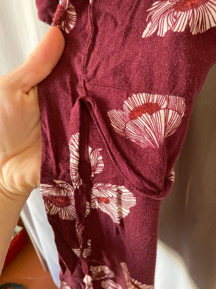Robe bordeaux à fleurs et volants Kiabi S - photo numéro 5