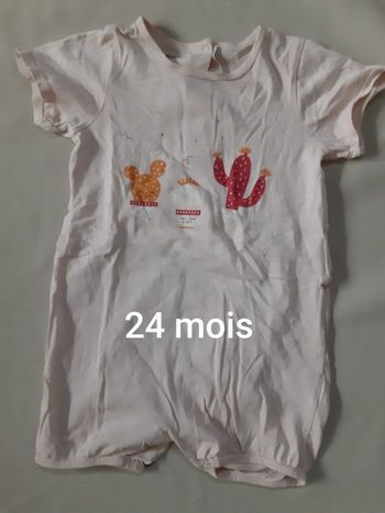 Barboteuse rose / pyjama d'été fille - Vertbaudet - 24 mois