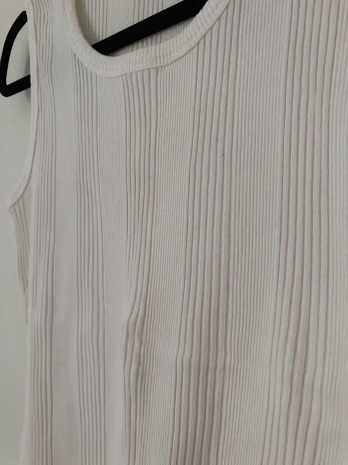 Débardeur blanc Camaïeu vintage taille S - photo numéro 3