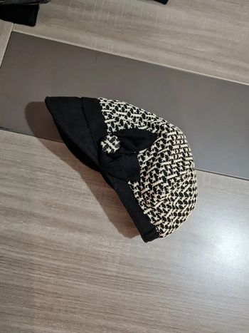 Béret nœud chapeau hiver noir