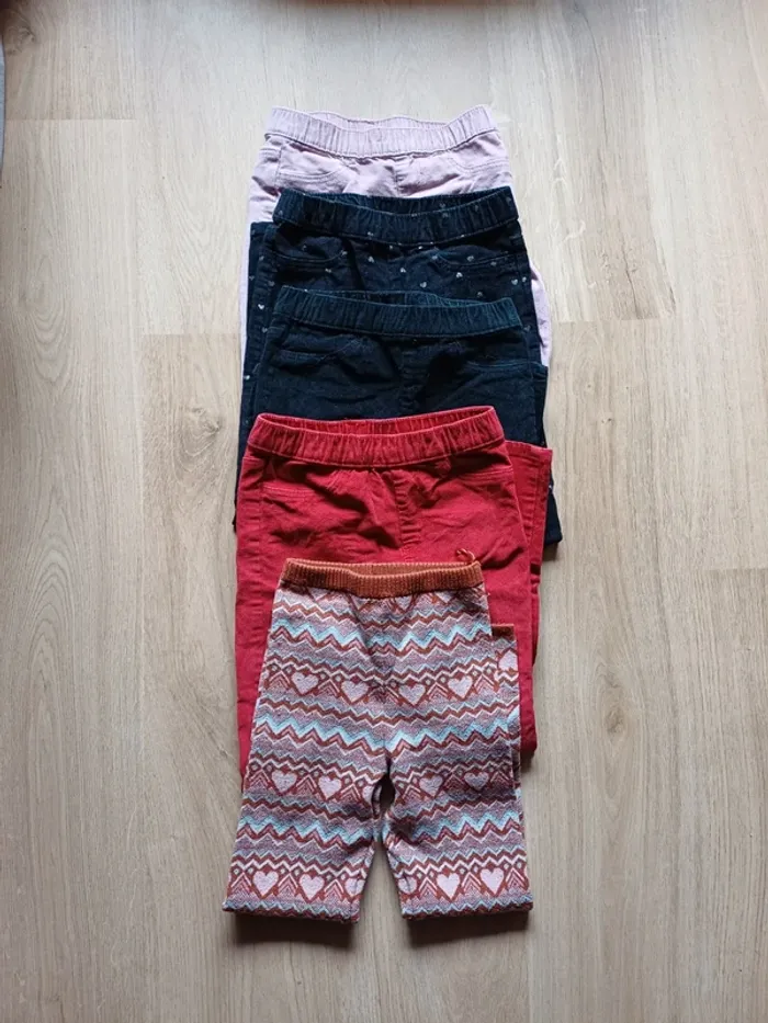 Lot de 4 pantalon H&M et un legging chaud C&A