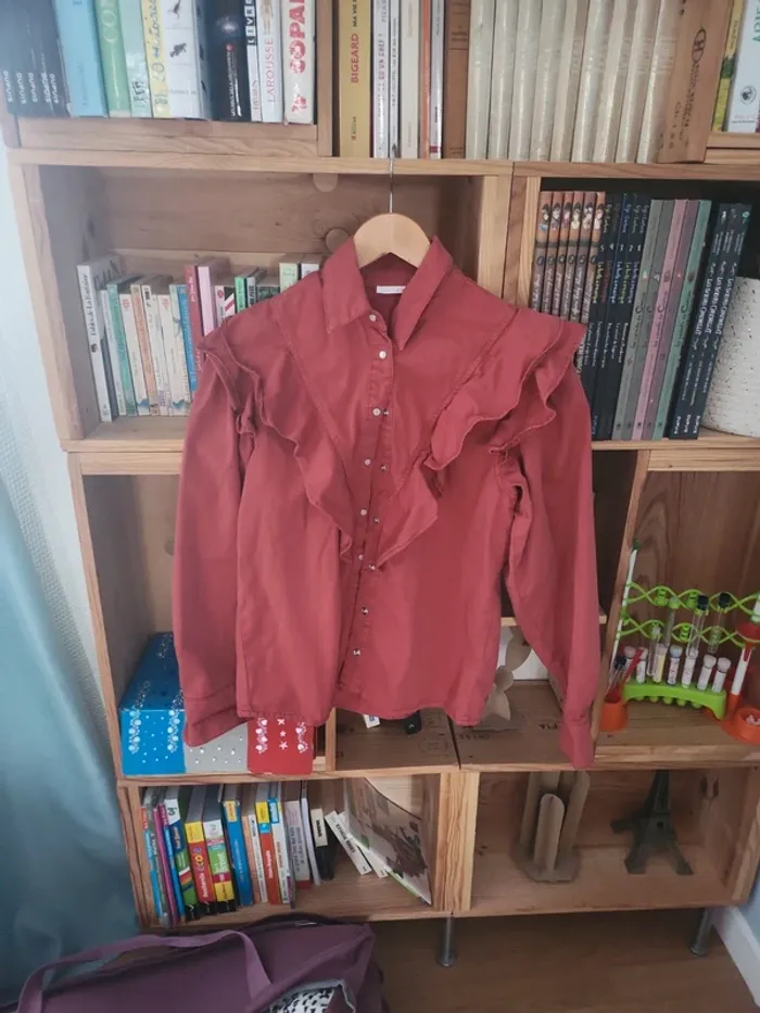 Chemise épaisse femme à volant