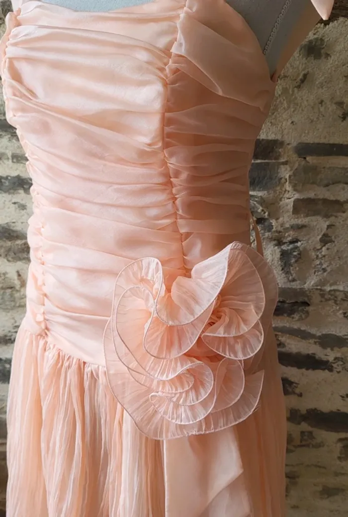 Robe de bal ou de cérémonie rose pâle Taille 40 Fabriquée en France - photo numéro 5