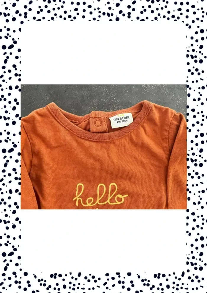 Ensemble teeshirt manches longues Tape à l’œil et jogging Sergent Major taille 9 mois - photo numéro 3