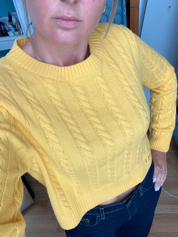 Pull Claudie pierlot en laine jaune mimosa - photo numéro 10