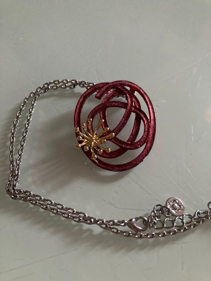 Collier rouge et or - photo numéro 2