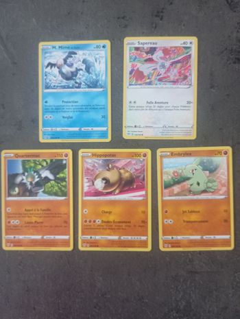 Lot 5 Cartes Pokémon Ténèbres Embrasées Sans Doubles